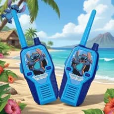 Walkie Takie Radio Comunicador Infantil De Brinquedo 100m Stitch Azul
