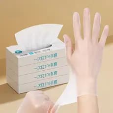 Luvas descartáveis de qualidade alimentar TPE dedicado removível grosso resistente ao desgaste impermeável PVC cozinha C
