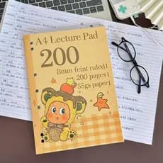 Novo amarelo Starman A4 fino crocante caderno estudante simples caderno coluna dividida prática Scrapbook folhas soltas