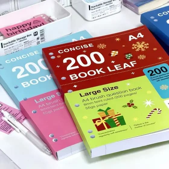 400 páginas fino crocante caderno engrossado nota A4 estudante zero exercício livro engrossado linha Horizontal simples