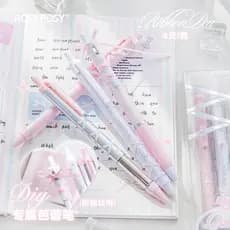 4 pçs/set Ballet Série 0.5mm Caneta Gel Preto Estudante de Secagem Rápida Tinta Preta Assinatura Caneta Gel Multi-Cor Op