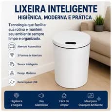 Lixeira Inteligente Com Sensor Automática Banheiro Lixeira Automática De 15 Litros Com Sensor Balde Lixo