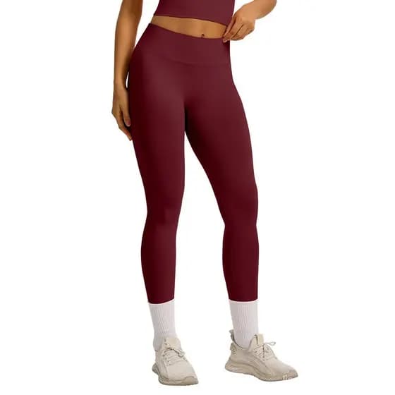 Calças de yoga sem costura com efeito modelador de cintura para mulheres, cintura alta, adequadas para corrida ao ar liv