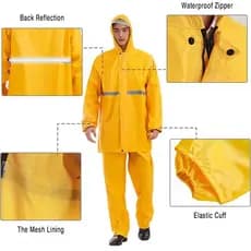 Capa de chuva extra grossa, conjunto de duas peças para uma pessoa, poncho impermeável para homens e mulheres, conjunto