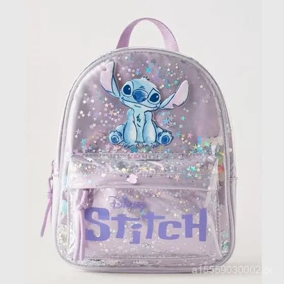 Mochila holográfica costurada prata Luxcel Material estudante menino reforçado masculino à prova d'água UE7J