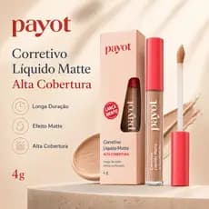Corretivo Líquido Matte Payot Alta Cobertura Longa Duração Para Olheira 4g Dia a Dia