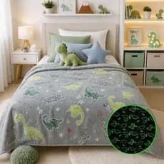 Manta Cobertor Que Brilha No Escuro Fluorescente Infantil 200x150 Quentinha