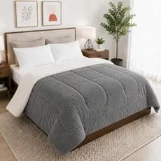 Coberdrom Edredom Canelado Premium Manta Sherpa Dupla Face Queen 2,20x2,40Mts Quentinho Fofinho Macio