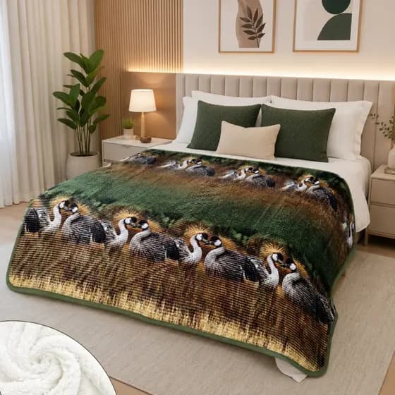 Cobertor Casal Grossa Canelada Estampada com Sherpa Manta Coberta Quentinha 2,20x1,80Mt Dupla Face