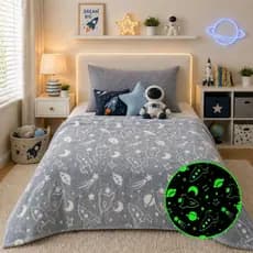 Cobertor Manta Brilha no Escuro Antialérgico Coberta infantil Fluorescente 2,00x1,50Mts