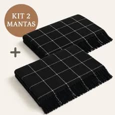 Kit 2 Mantas 240x180 Manta para Sofá Quarto Tecido Grosso Duas Cores Capa de Sofá Cama King Sala Peseira Cachorro Gato