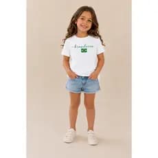 Camiseta Para Meninas Brasileira T-Shirt Malha Premium Juvenil Moda Blogueirinha Delicada