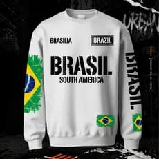 Moletom Sem Capuz Blusa De Frio Brasil Copa Do Mundo Unissex Brazilian Exclusiva Nacional