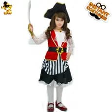 Fantasia de pirata para meninas, fantasia de festa de máscaras, fantasia de Halloween