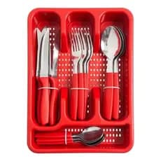 Jogo De Talheres De Cozinha 25 Pecas Idee Home - Vermelho