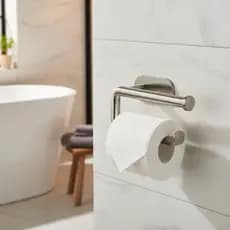 Porta Papel Higiênico Parede Inox Adesivo - Prata