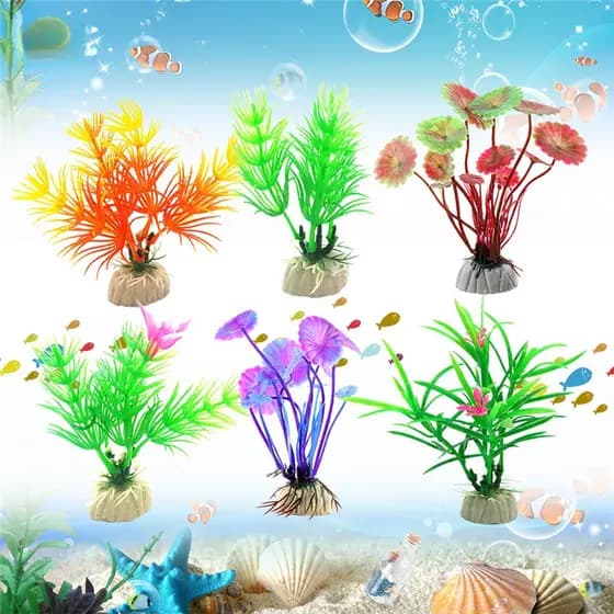 Plantas Falsas Artificiais Para Grama De Decoração De Aquário W622