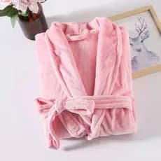 Roupão De Veludo Coral Camisola De Flanela Manga Longa Estendido Estoque Local Loja Pronto Para Casa