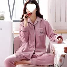 Pijama engrossado estritamente selecionado, cardigã de flanela feminino quente e espesso, lã Coral Extra grande, fofo, c