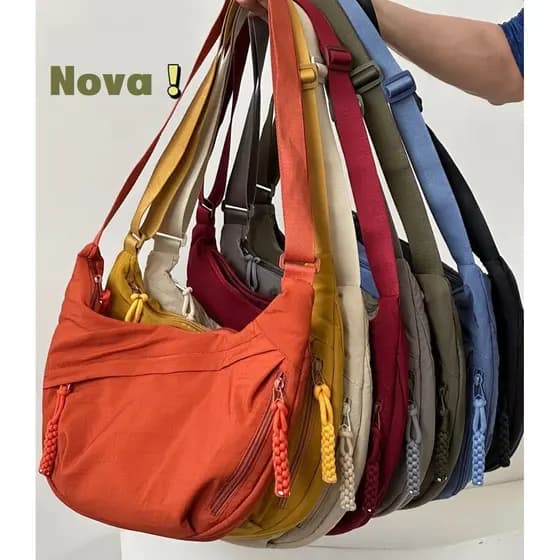Bolsa Transversal De Nylon Repelente De Água Para Mulheres, Bolsa De Ombro Simples, Bolsa De Axila Casual