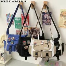 Bolsa Transversal De Lona De Grande Capacidade Unissex Estilo Escolar Para Estudantes E Bolsa Mensageiro Masculina