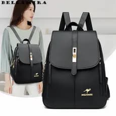 Mochila Feminina Simples Mochila Multifuncional De Cor Sólida Grande Capacidade Versátil Mochila Multi-Bolso