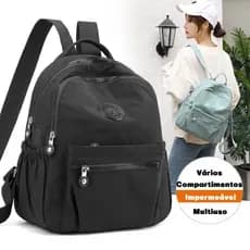Mochila De Nylon Feminina Nova Mochila Pequena À Prova D'água Mochila De Viagem Prática Com Vários Compartimentos