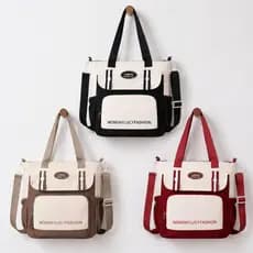 Bolsa Transversal De Estudante De Grande Capacidade Com Vários Bolsos Bolsa De Ombro À Prova D'água De Lona