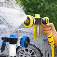 Esguicho Snow Foam Jato Ajustável Para Mangueira Com Reservatório Sabão 100ml Jardim Irrigação - OFERTA