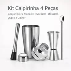 Kit Caipirinha Copo 500ml Socador e Dosador 30ml e 50ml Coqueteleira Batida Drinks Para Bar Restaurante