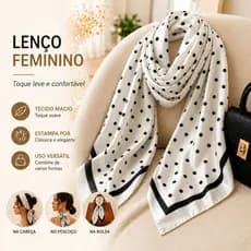 Lenço Quadrado Feminino 90x90cm Cetim Toque Suave Elegante e Versátil