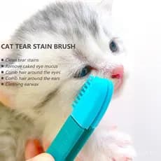 Limpador De Manchas De Lágrima De Gato Escova De Silicone Para Limpeza Dos Olhos Cão