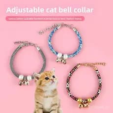 Coleira De Moda Para Animais De Estimação , Sino De Gato Decoração Ajustável Com Padrão Floral
