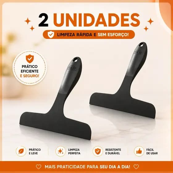 Kit Rodinho de Pia 2 Unidades – Secagem Rápida,Não Risca, Alta Durabilidade, Borracha Premium, rodo