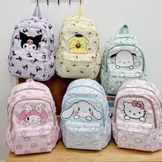 Nova Mochila Estudantil de Moda Cartoon com Grande Capacidade e Design Estampado