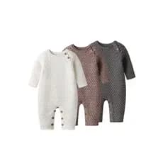 Ainomonsa Macacão de bebê outono inverno macacão de malha super macio super quente pequena idade mensal malhas macacão d
