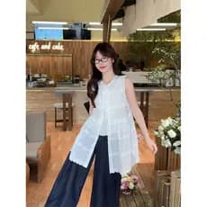 Kumikumi doce estilo indústria pesada blusa bordada colete saia feminina verão temperamento solto