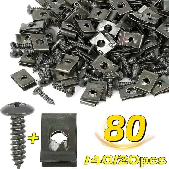 Fender 20/40/80 Pçs Carro Motocicleta Pára-Choques Fixadores Base Parafuso Clipe De Metal Auto-Roscante Fivelas Acessóri