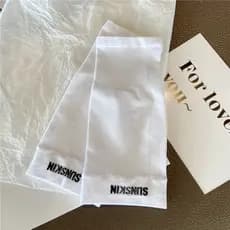 Branco simples meio dedo protetor solar luvas curto verão manga gelo luvas de seda gelo Unisex letras cor sólida All-Mat