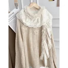 Novo estilo chinês Retro babados cachecol de pele xale outono inverno decoração exterior cachecol menina manter quente H