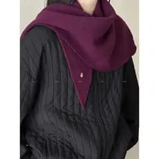 Roxo grande triângulo cachecol de malha xale lã cachecol feminino outono inverno cachecol exterior All-Match Tempera