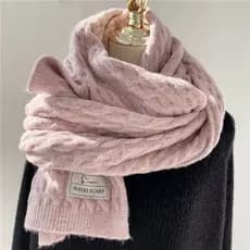 Flor de cerejeira rosa roxo menina cachecol simples All-Match cachecol de lã japonês Retro cor sólida outono inverno mal