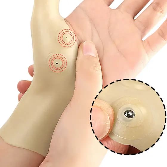 Luvas de terapia magnética capa de pulso entorse de pulso capa de pulso fixa Silicone polegar capa Mouse proteção de mão