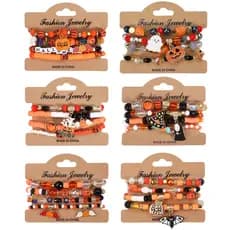 Pulseira de Halloween Fantasma Abóbora Crânio Pendurado Pulseira de Contas Pulseira de Festa de Natal Halloween