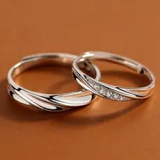 Anéis de casal Möbius em prata pura 999, anéis de nicho elegantes para homens e mulheres, anéis de banda simples de luxo