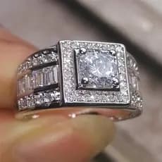 Zhenrong Wish Joias Transfronteiriças Mais Vendidas: Anel de Diamante Masculino Europeu e Americano com Conjunto de Pedr