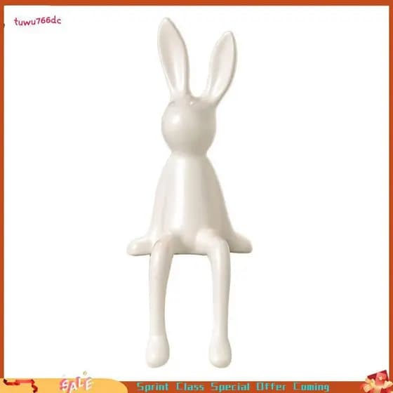 [Entrega Rápida BR] Decoração De Quarto Fofa De Orelhas Longas Sentadas Estátua De Coelho Para Mesa Estante Presente Ami