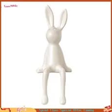 [Entrega Rápida BR] Decoração De Quarto Fofa De Orelhas Longas Sentadas Estátua De Coelho Para Mesa Estante Presente Ami