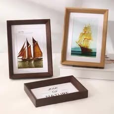 Porta-retratos de madeira, moldura vazia, porta-retratos de 6 polegadas, ornamento de mesa de 7 polegadas, papelão A4, m