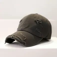 Boné de Beisebol com Borda Rasgada e Buracos, Boné de Sol Vintage Masculino, Boné Casual de Proteção Solar, Boné Feminin